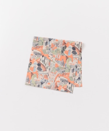 LIFE STYLE TAILOR タウンモチーフ柄コットンハンカチ