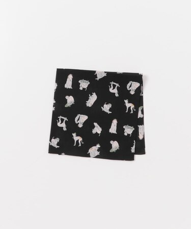 LIFE STYLE TAILOR　アニマルモチーフ柄コットンハンカチ