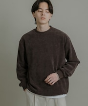 ニットフリースクルーネックプルオーバー