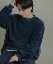 ニットフリースクルーネックプルオーバー