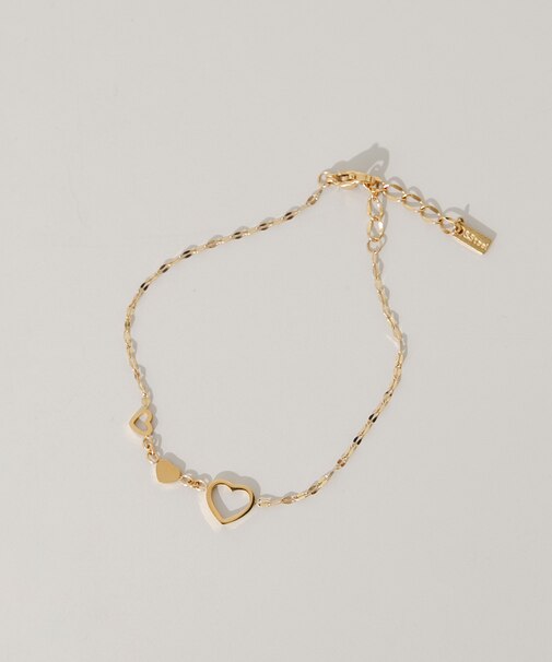 ステンレストリプルハートチェーンブレスレット