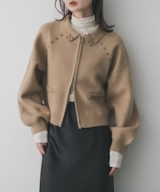 『洗濯可』スタッズデザインカーディガン