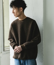 ラグランスリーブブークレー プルオーバー