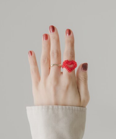 ハートビーズ2セットリング