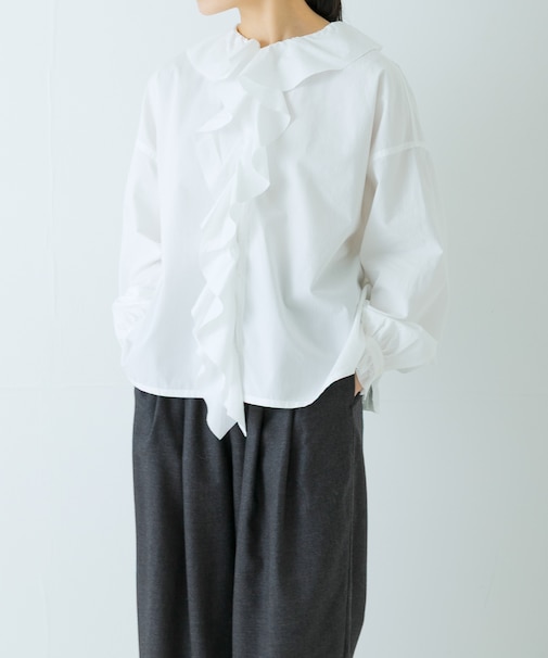 コットンフリルカラーシャツ