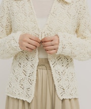 クロシェレースニットシャツ