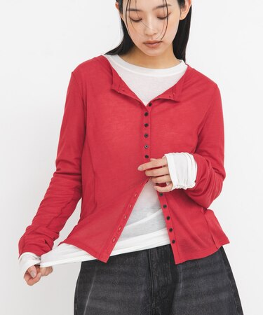 バイカラーレイヤードカットソー