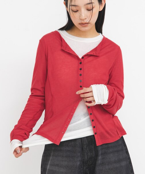 バイカラーレイヤードカットソー