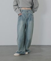 『3サイズ展開』タックボタンアップデニム