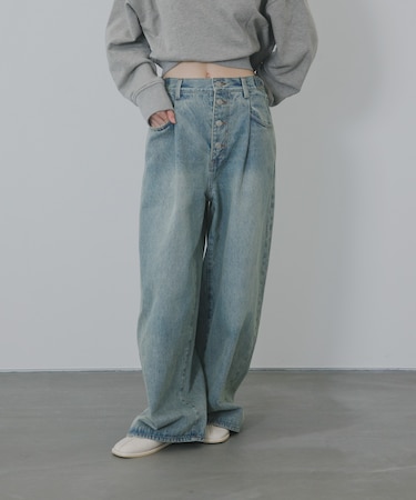 『3サイズ展開』タックボタンアップデニム