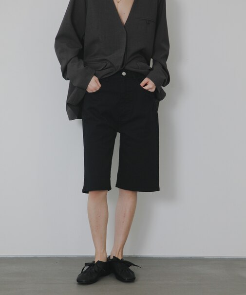 『2サイズ展開』スリムハーフデニム