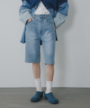 『2サイズ展開』スリムハーフデニム