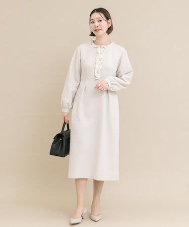 『WEB／一部店舗限定』フリルカラーウエストマークワンピース