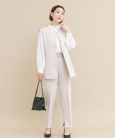 『WEB／一部店舗限定』『SHORT／TALLサイズあり』ペプラムジレ+テーパードパンツ