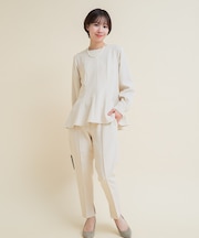 『WEB／一部店舗限定』『SHORT／TALLサイズあり』ペプラムブラウス+テーパードパンツ