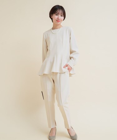 『WEB／一部店舗限定』『SHORT／TALLサイズあり』ペプラムブラウス+テーパードパンツ