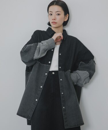 パッチワークBIGデニムシャツ