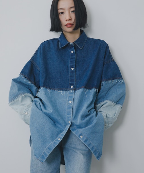 パッチワークBIGデニムシャツ