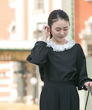 『WEB限定』コサージュカラー2WAYブラウス