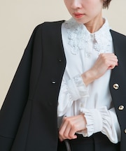 『WEB／一部店舗限定』レースカラーブラウス