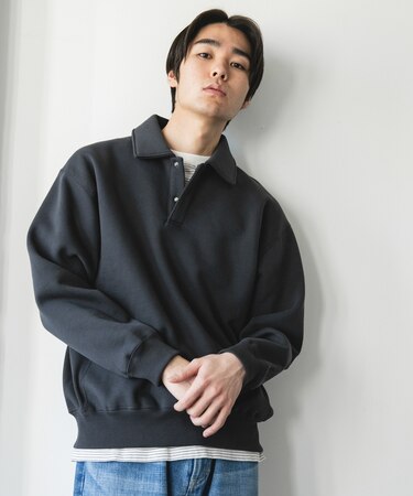 裏起毛スウェットポロシャツ