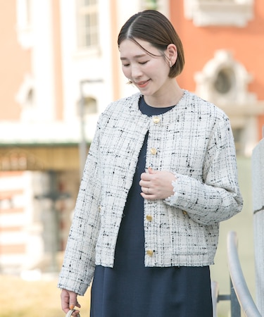 『WEB限定』ツイードノーカラージャケット