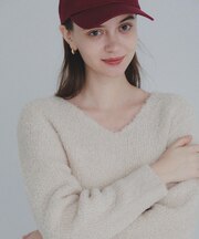 ラメフェザーVネックニットプルオーバー