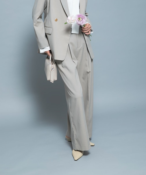 防シワシャンブレーツイルタックパンツ