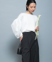 ハンマーサテンギャザーブラウス