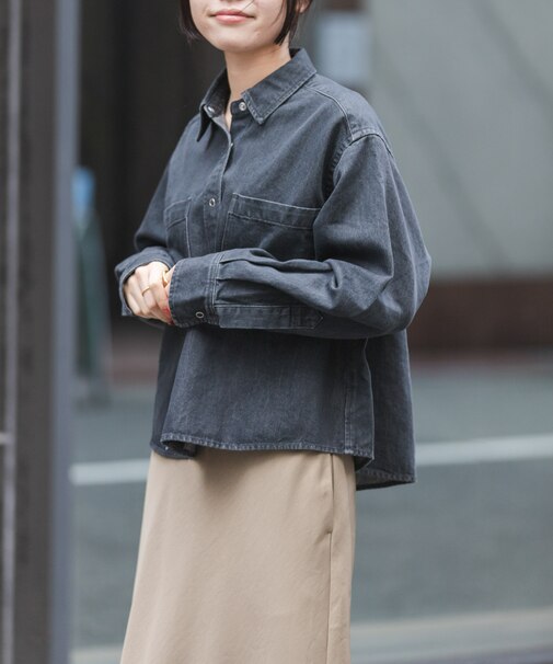 FORK&SPOON　ペーパーブレンドデニムシャツ