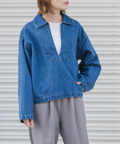 ワイド クロップド デニム シャツ｜ポロ ラルフ ローレンの通販｜&mall