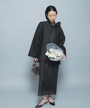 シルク混シアーオーガンジーワンピース