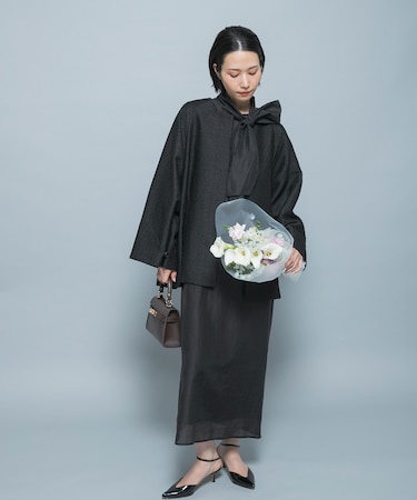 シルク混シアーオーガンジーワンピース