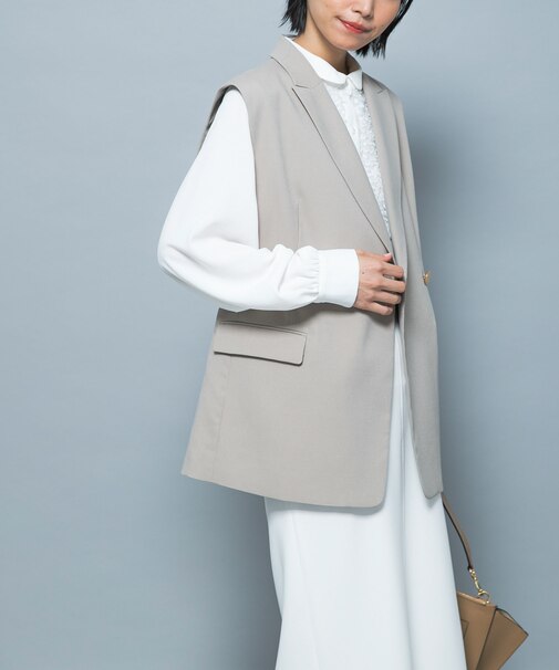 防シワシャンブレーツイルダブルジレ