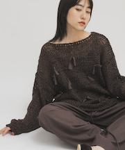 テープヤーンリボンオーバーニット