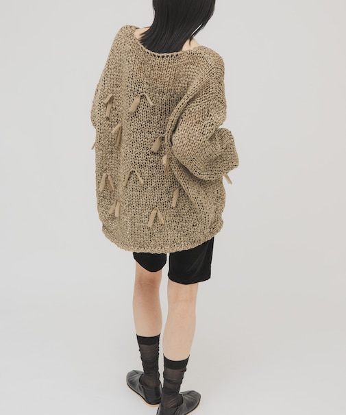 テープヤーンリボンオーバーニット