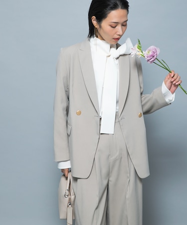 防シワシャンブレーツイルダブルジャケット