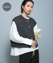 『別注』CHIGNON×ROSSO　ツイードショートベスト