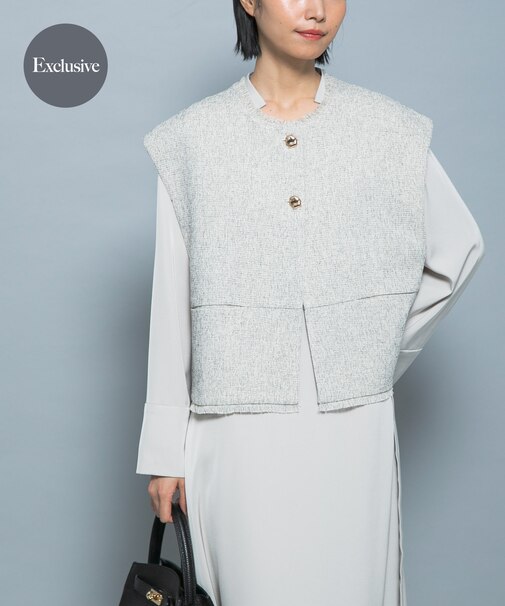 『別注』CHIGNON×ROSSO　ツイードショートベスト
