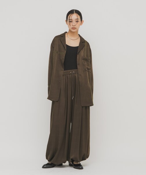 サテンバルーンパンツ