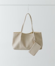 ポーチ付パンチングラージトートバッグ