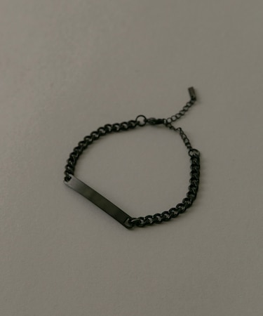 ステンレスマットプレートチェーンブレスレット