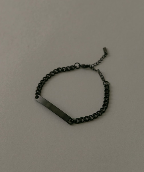 ステンレスマットプレートチェーンブレスレット
