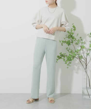 サマーニットジャガードパンツ