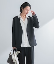 ストレッチツイルノーカラージャケット