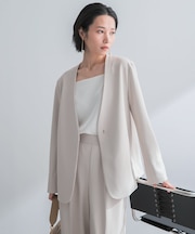 ストレッチツイルノーカラージャケット