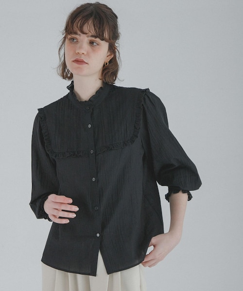 WEB限定』スタンドカラーピンタックフリルシャツ｜アーバンリサーチの