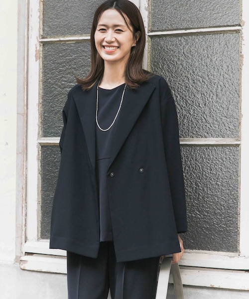 ★美品★23区 ダブルクロスベロアノーカラーショートコート黒 36 Sサイズ ダブルクロスショートコート｜アーバンリサーチの通販｜&mall（アンド