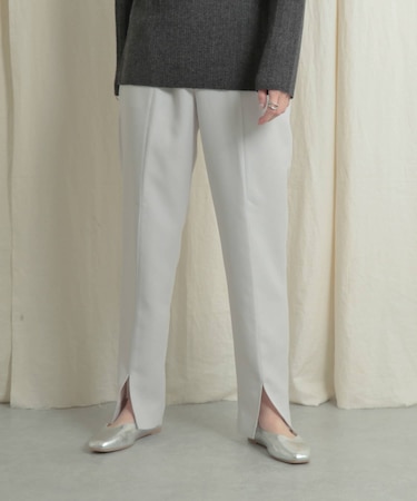 リネンライクスリットパンツ