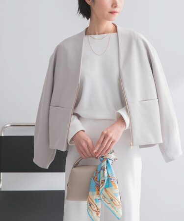 ストレッチジョーゼットブルゾン